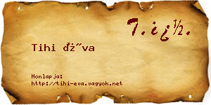 Tihi Éva névjegykártya